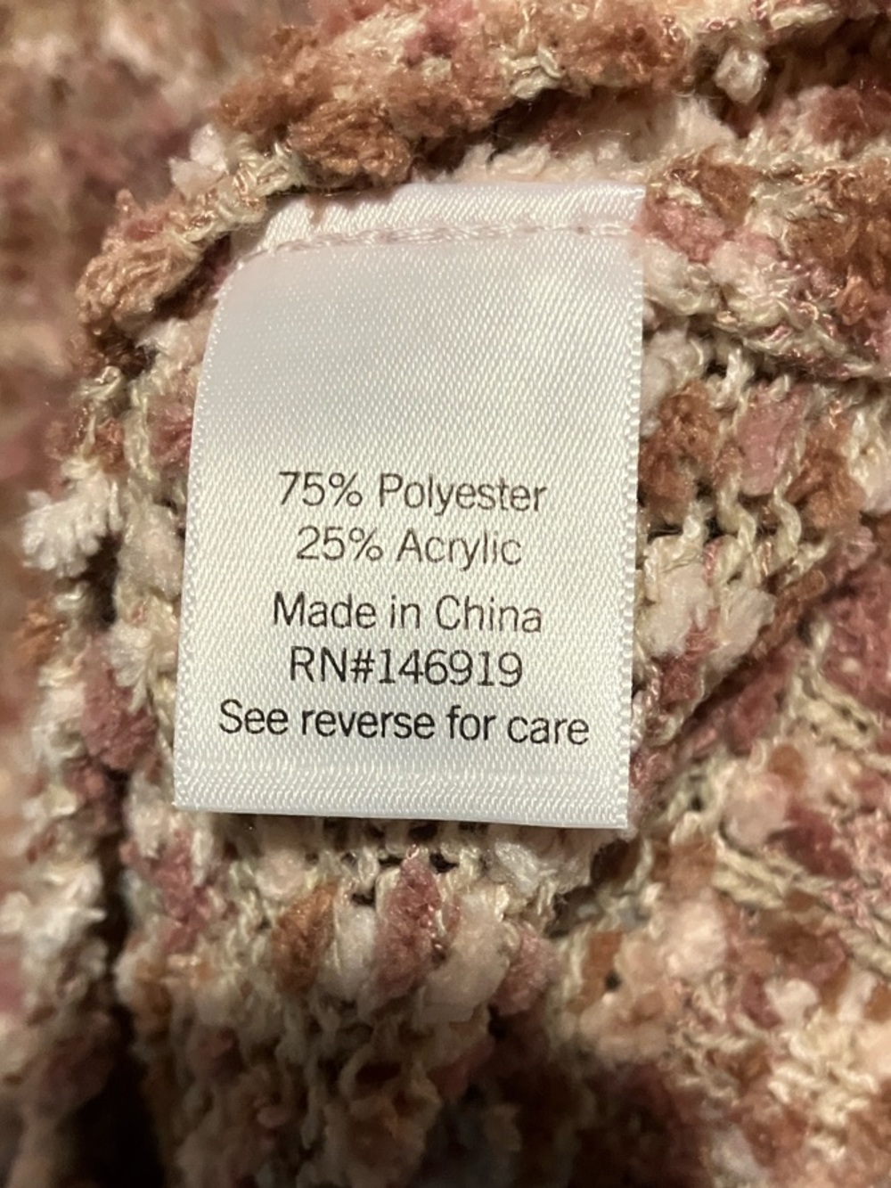 Nine West Marled Crewneck Sweater in Blush and Cream - Picture 4 of 14
